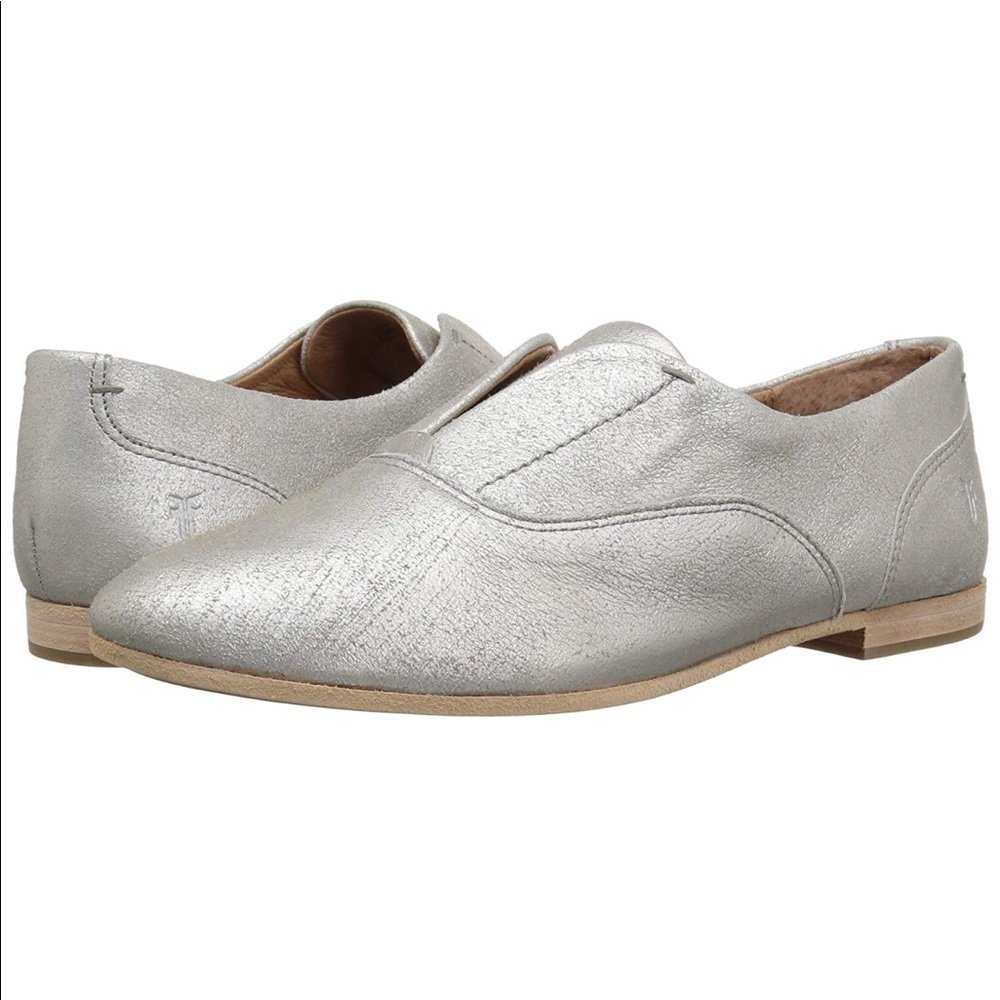 FRYE Terri bling silver metallic oxford, slip-ons